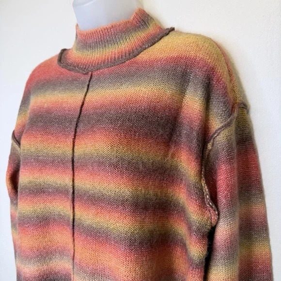 beachlunchlounge Sedona Spacedye Striped Mockneck Relaxed Pullover Knit Sweater - Picture 7 of 15